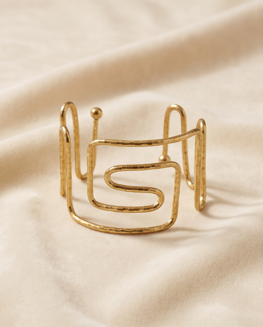 Stainless Steel Geometric Cuff Bracelet