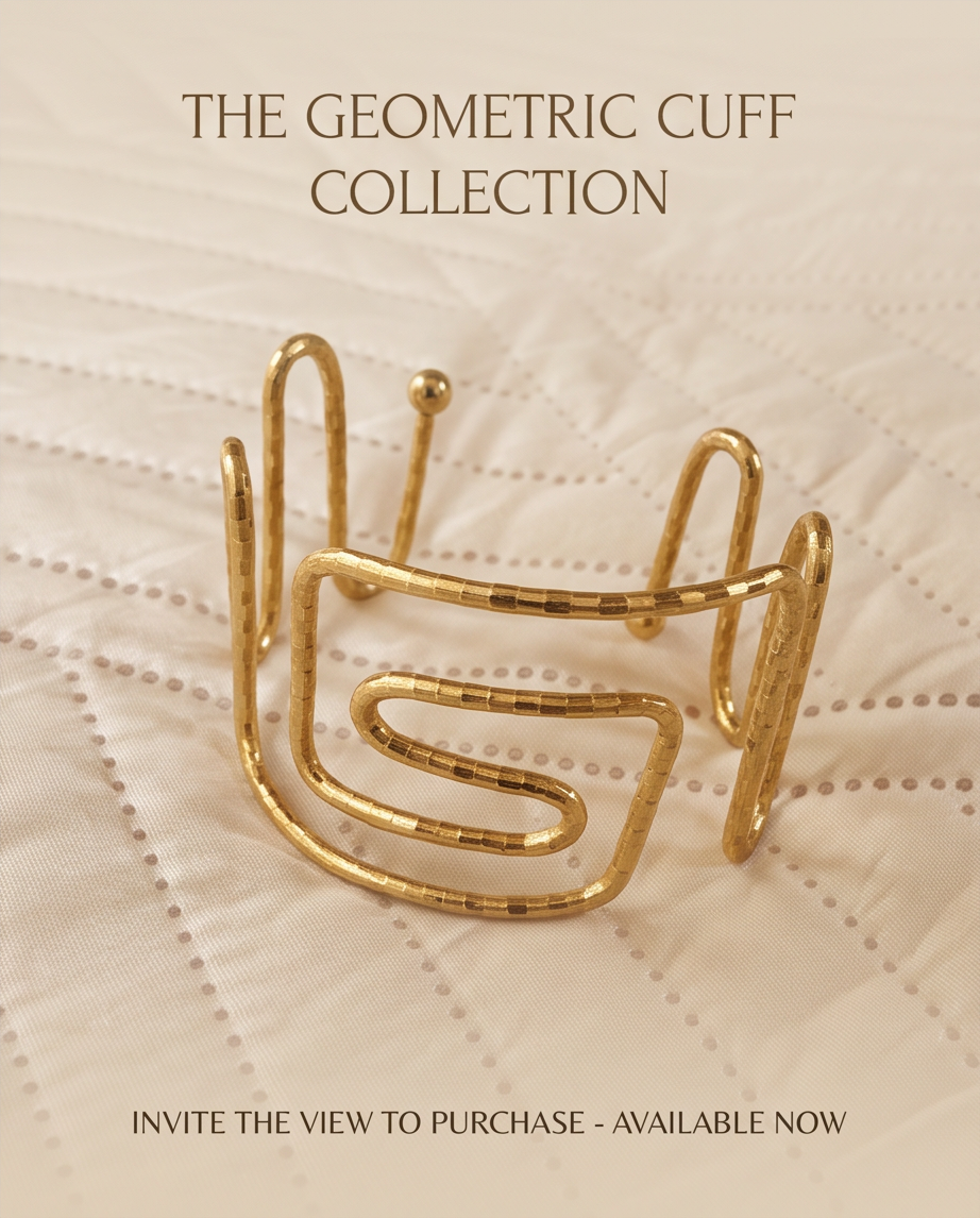 Stainless Steel Geometric Cuff Bracelet