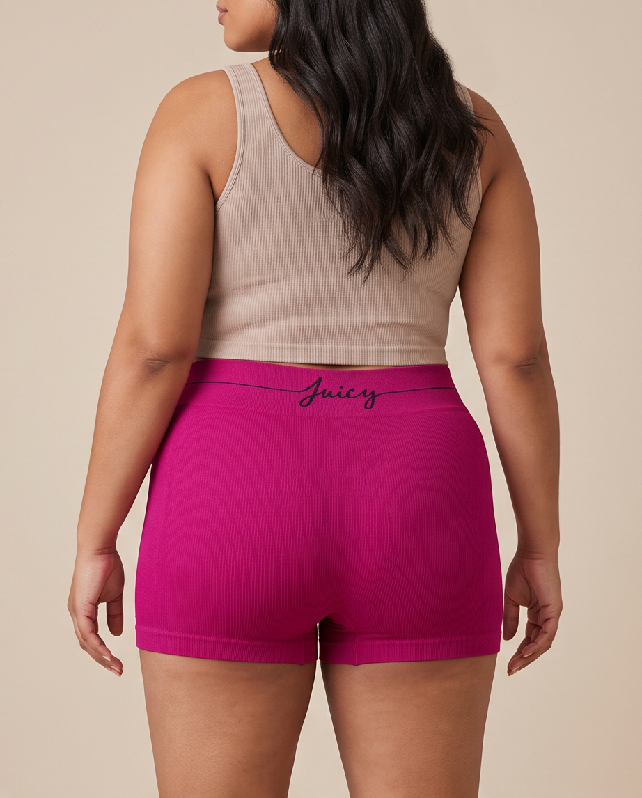 Plus Size Juicy Ribbed Underwear Shorts