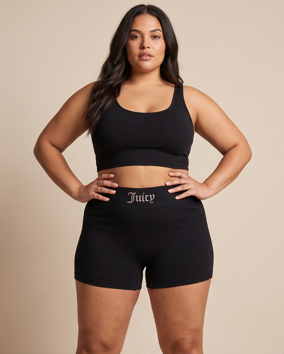 Plus Size Juicy Ribbed Underwear Shorts