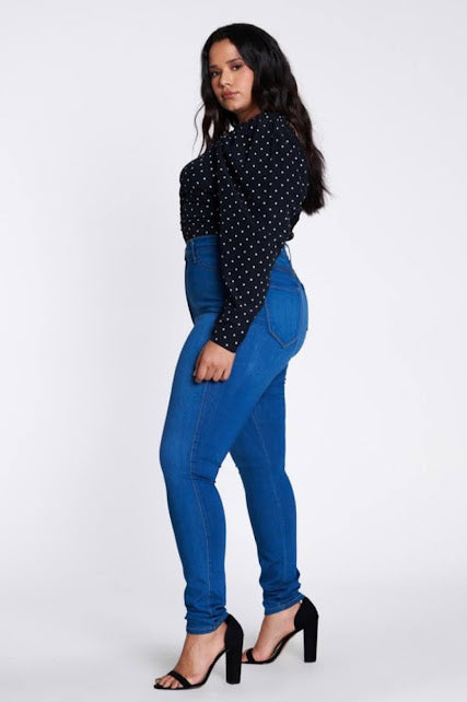 Plus Size High Waisted Blue Denim - MP1839