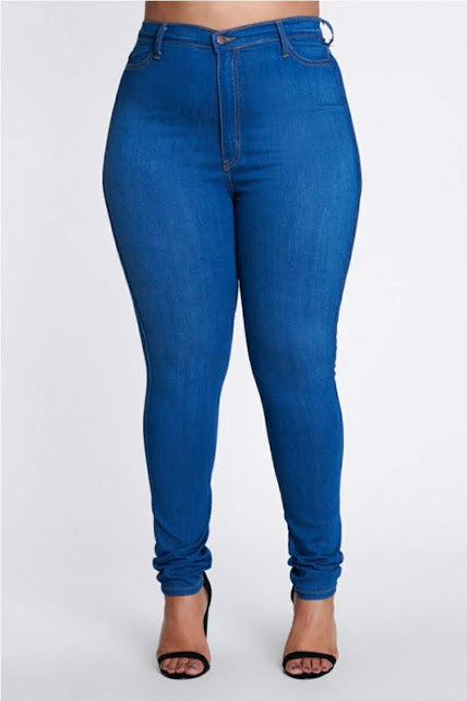 Plus Size High Waisted Blue Denim - MP1839