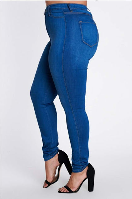 Plus Size High Waisted Blue Denim - MP1839