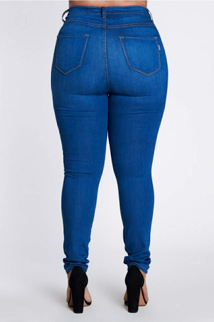 Plus Size High Waisted Blue Denim - MP1839