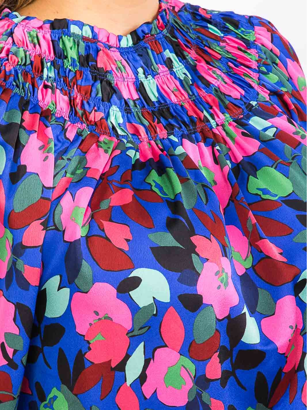 Plus Size Mock Neck Floral Blouse - STT17066PAX