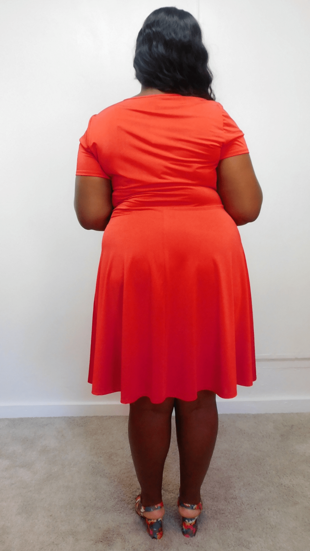Mid-size Red Tie Front Fit And Flare Dress