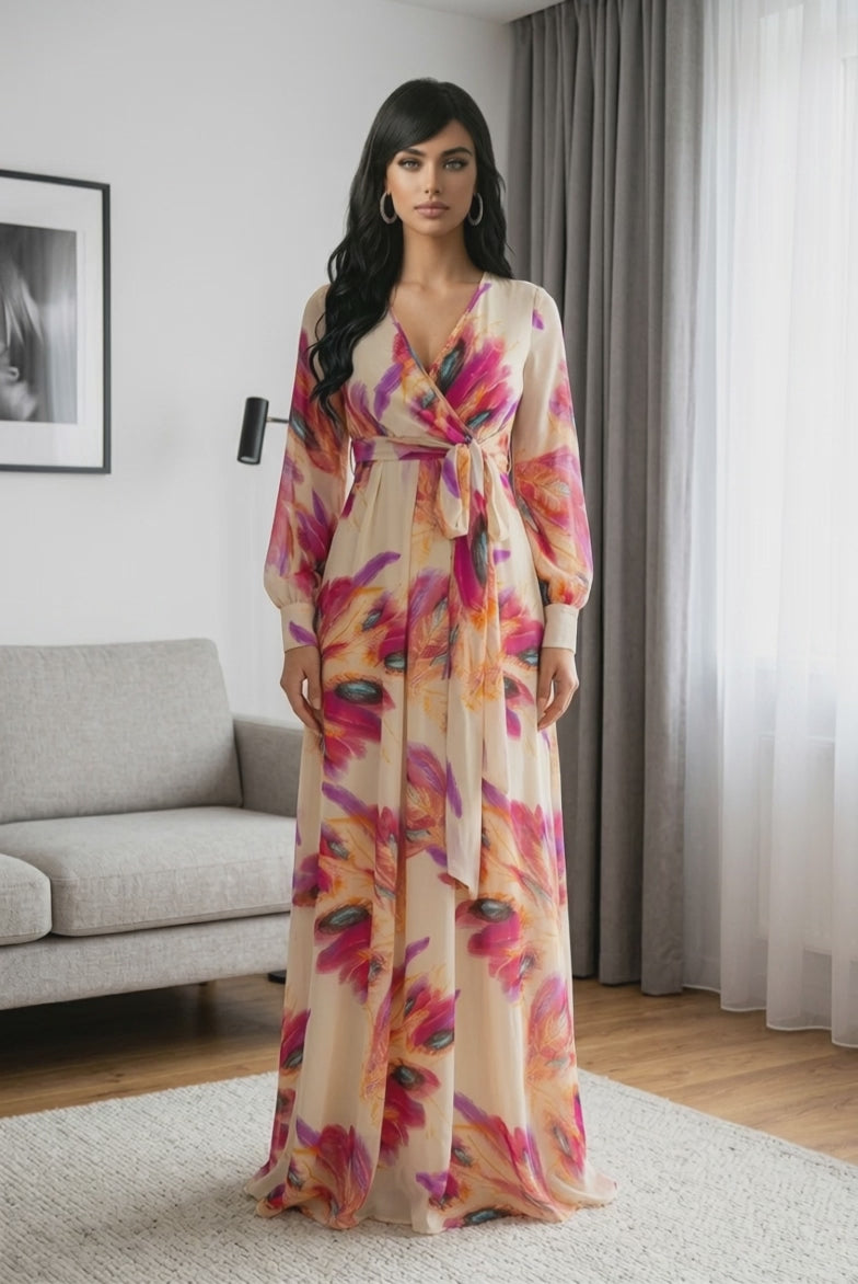 Floral Long Sleeve Maxi Dress