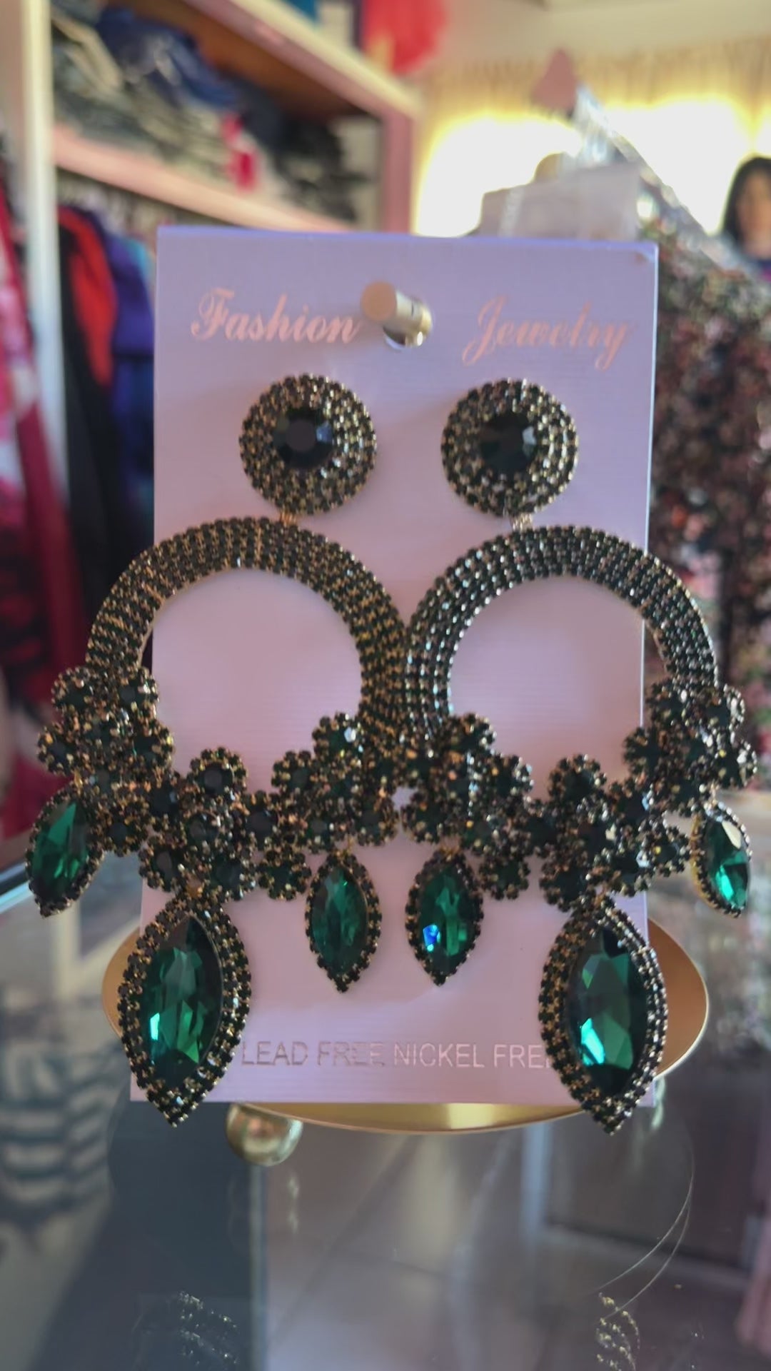 Green Chandelier Earrings
