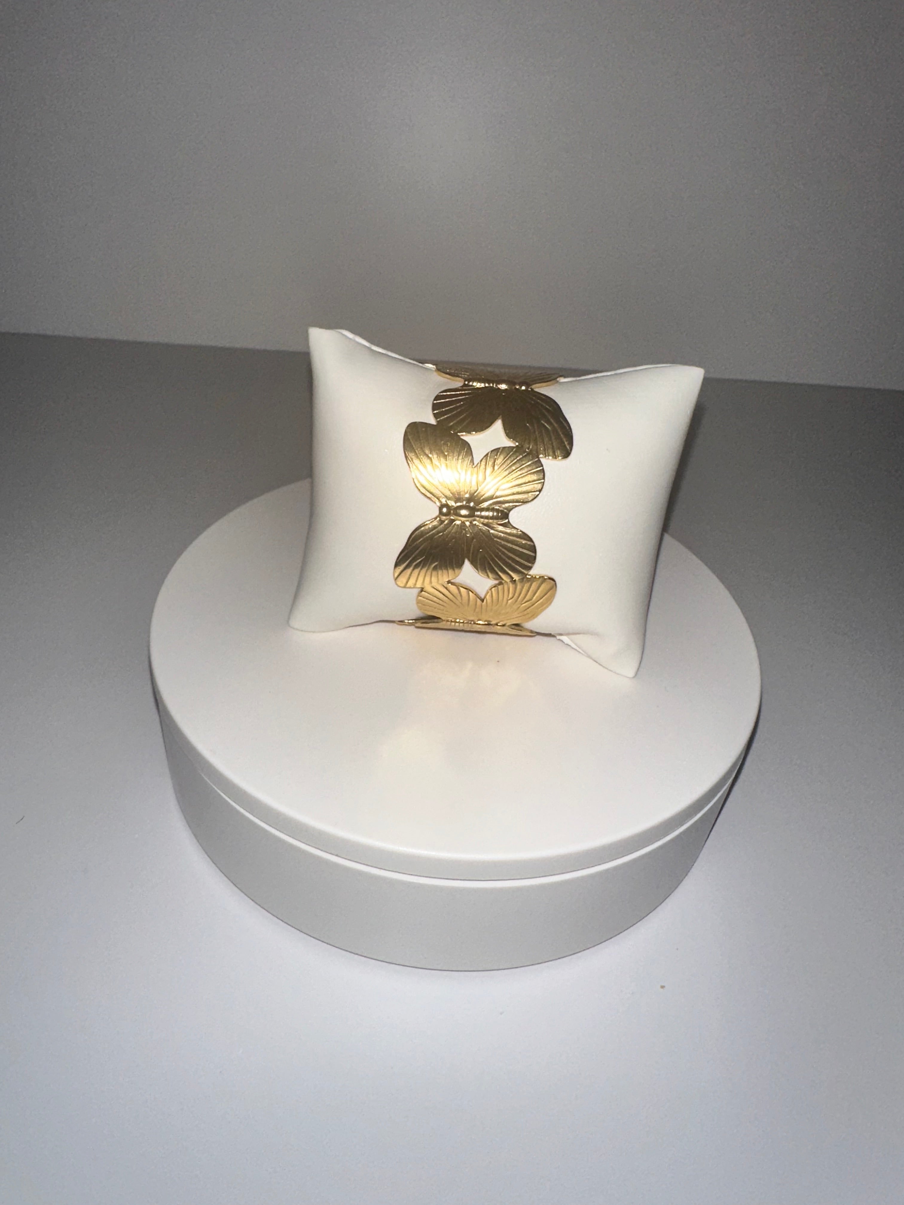 Stainless Steel Gold Butterfly Bracelet - 1556