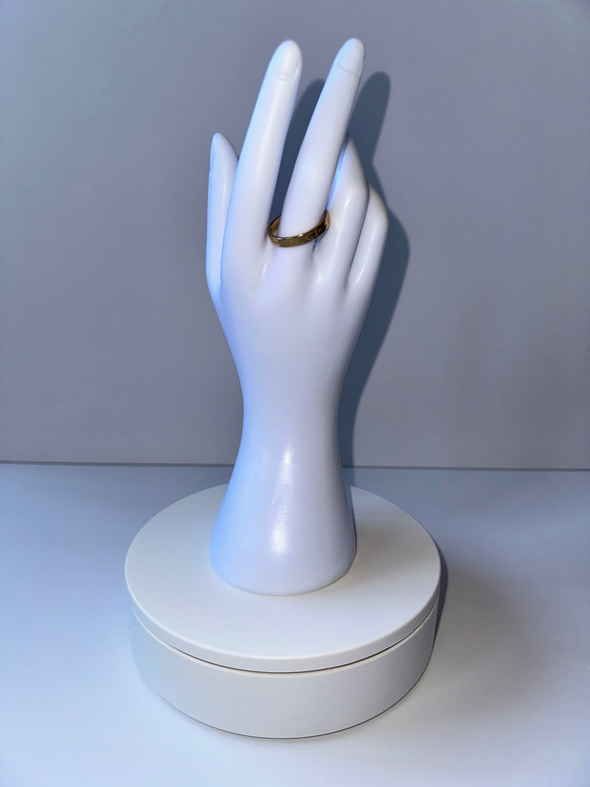 Stainless Steel Gold Branded Ring - 1587