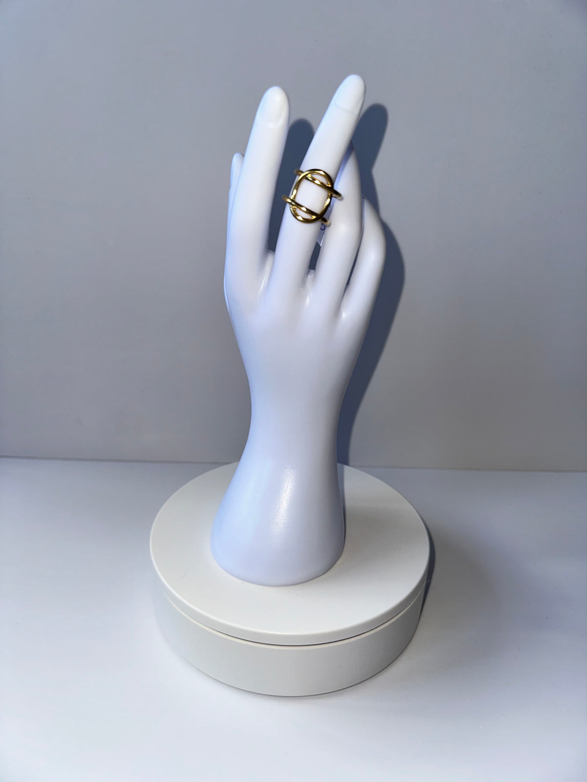 Stainless Steel Adjustable Destiny Gold Ring - 1598