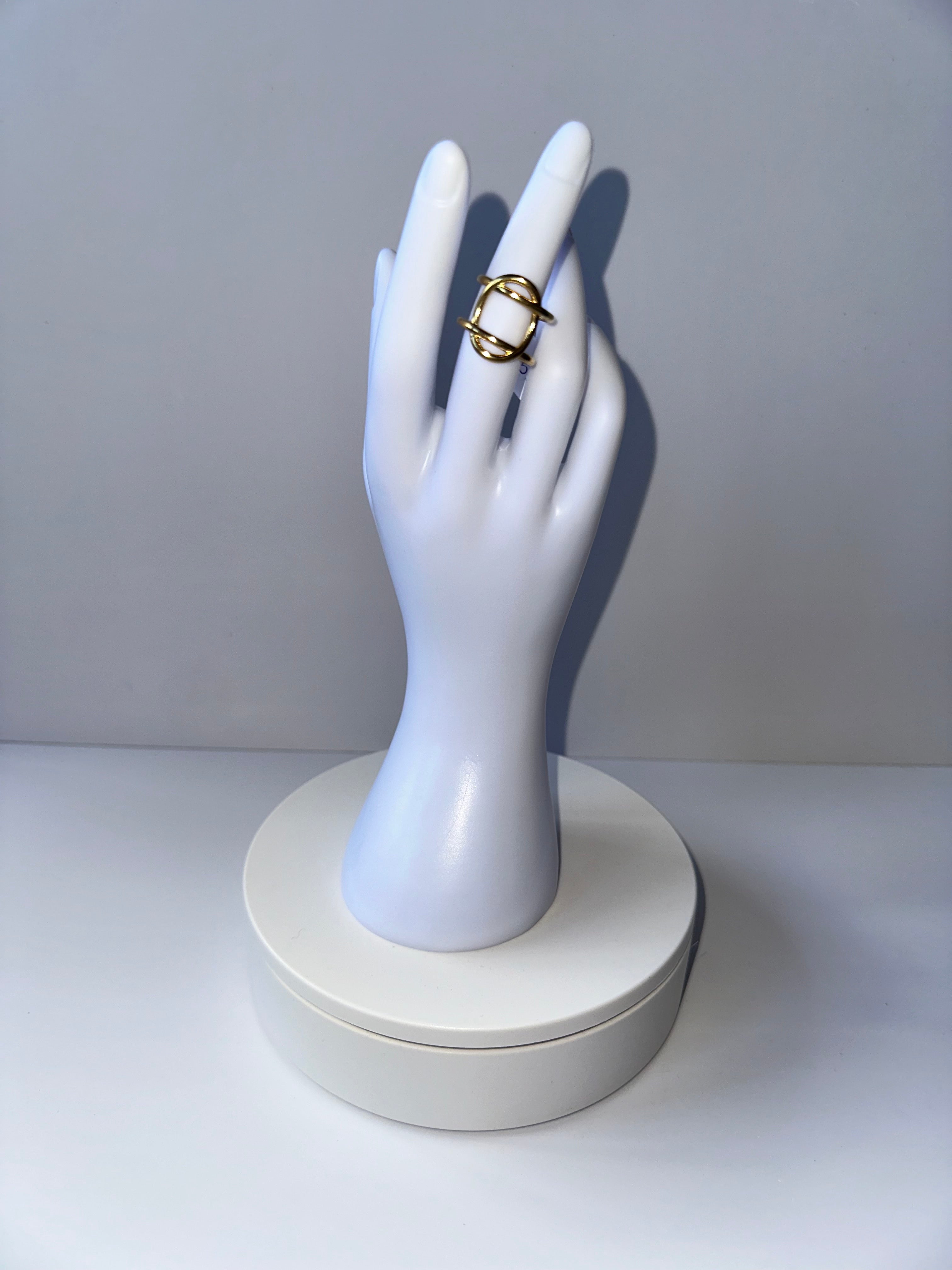 Stainless Steel Adjustable Destiny Gold Ring - 1598