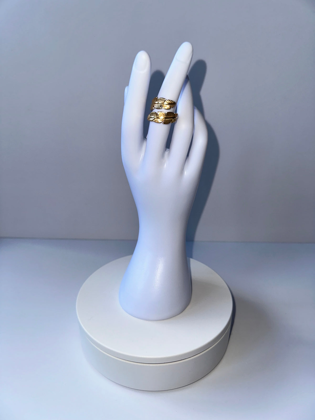 Stainless Steel Palm Dreams Adjustable Gold Ring - 1597