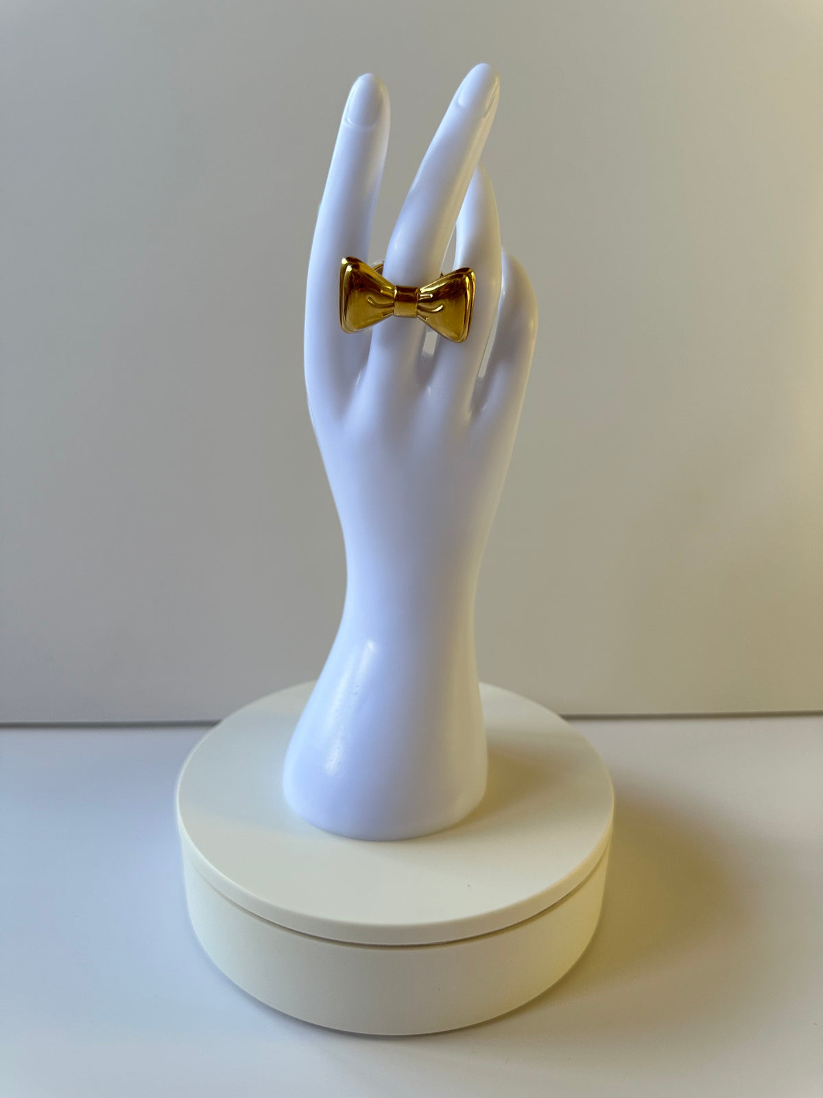 Stainless Steel Gold Bow Ring - 1586